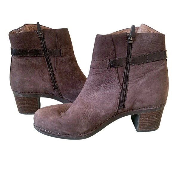 Dansko Hartley Zip Ankle Boot EUR 40 Womens Size 9-9.5 Chocolate Nubuck Leather - Picture 9 of 10